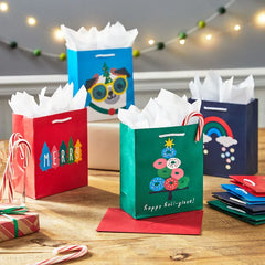 6.5" Sweet Surprises 8-Pack Small Christmas Gift Bags Assortment