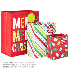Assorted Festive Fun 8-Pack Small, Medium and Large Christmas Gift Bags