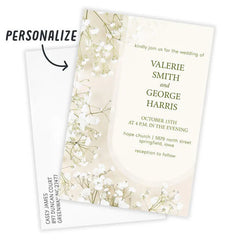 Elegant Baby's Breath Flat Wedding Invitation
