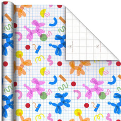 Colorful Balloon Animals Wrapping Paper Roll, 35 sq. ft.
