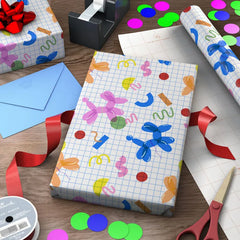 Colorful Balloon Animals Wrapping Paper Roll, 35 sq. ft.