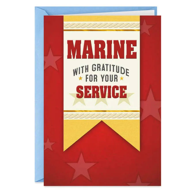 U.S. Marine Corp Grateful for Your Service Veterans Day Card