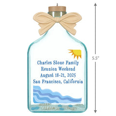 A Day at the Beach Sun & Waves Personalized Ornament, Custom Text
