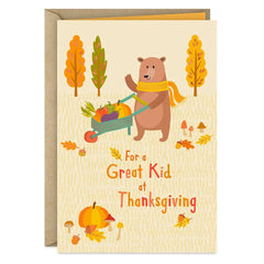 A Harvest of Happiness Thanksgiving Card for Kids