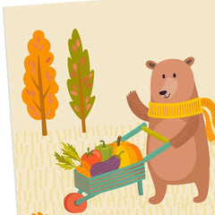 A Harvest of Happiness Thanksgiving Card for Kids
