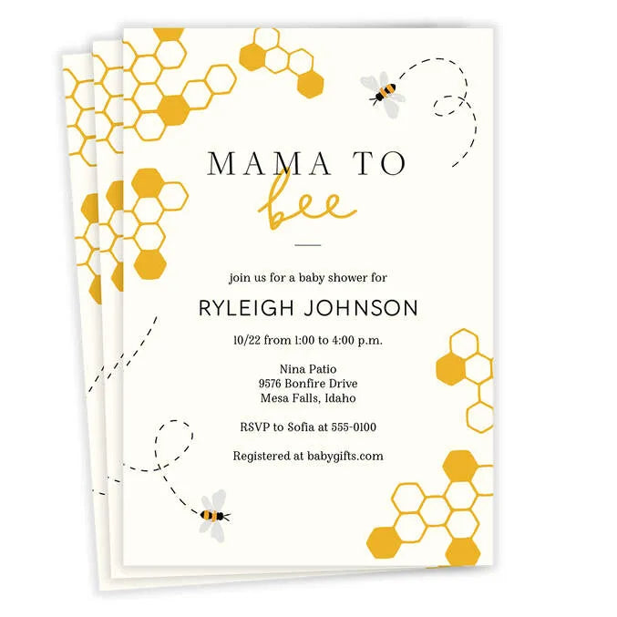 Mama to Bee Baby Shower Invitation