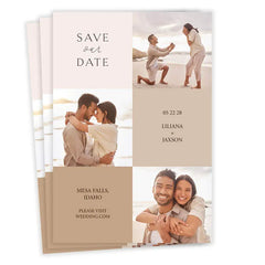 Coastal Vibes Photo Collage Flat Wedding Save the Date