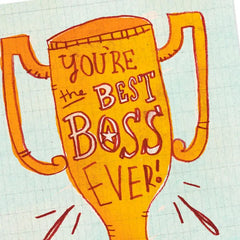 Best Boss Ever Trophy Funny Boss's Day Card