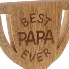 Best Papa Ever Trophy-Shaped Quote Sign, 5.3x6