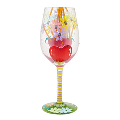 Lolita Best Teacher Ever Handpainted Wine Glass, 15 oz.