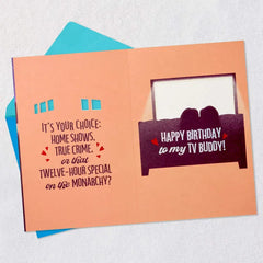 To My TV Buddy Funny Romantic Birthday Card