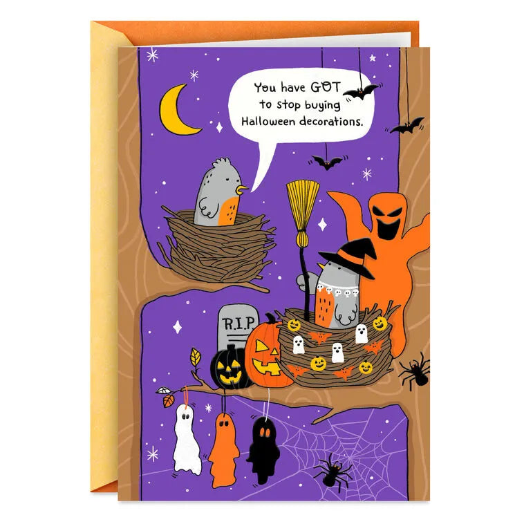 Can't Stop Decorating Funny Halloween Card