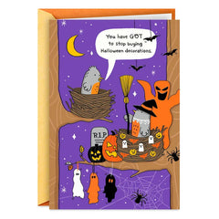 Can't Stop Decorating Funny Halloween Card