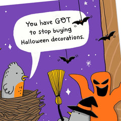 Can't Stop Decorating Funny Halloween Card