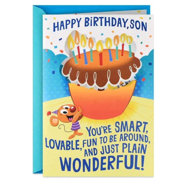 You're Just Plain Wonderful Pop-Up Musical Birthday Card for Son