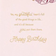 Grateful Heart Mom Birthday Card With Decoration