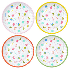 Birthday Celebration Icons Melamine Dessert Plates, Set of 4
