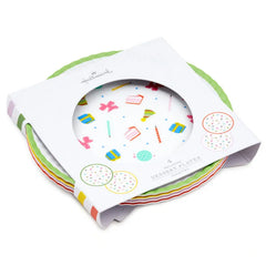 Birthday Celebration Icons Melamine Dessert Plates, Set of 4