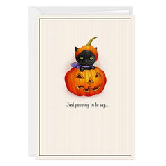 Cute Vintage Black Cat Custom Halloween Card