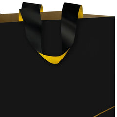 7.7" Gold Lines on Black Medium Gift Bag