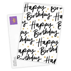 Hand Lettering and Stars Custom Birthday Card