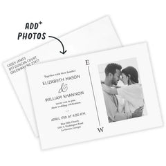 Monogram and Ampersand Flat Wedding Invitation