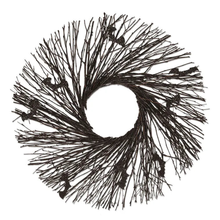 Black Halloween Wreath, 24"