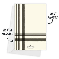 Black and Cream Plaid Flat Christmas Photo Card