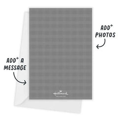 Black and Gray Plaid Flat Christmas Photo Card