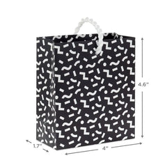 4.6" Black and White Mod Shapes Gift Card Holder Mini Bag
