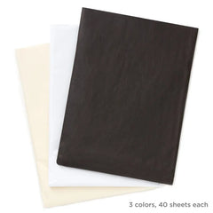 Black/White/Cream 3-Pack Bulk Tissue Paper, 120 sheets