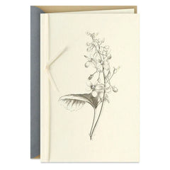 Black-and-White Botanical Drawing Blank Card