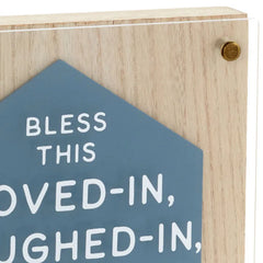 Bless This House Layered Square Quote Sign, 8x8