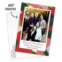 Festive Brushstrokes Flat Christmas Photo Card