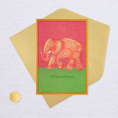 Blessings Paisley Elephant Blank Card