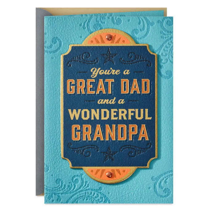 Good Men, Great Dads and Cool Grandpas Birthday Card