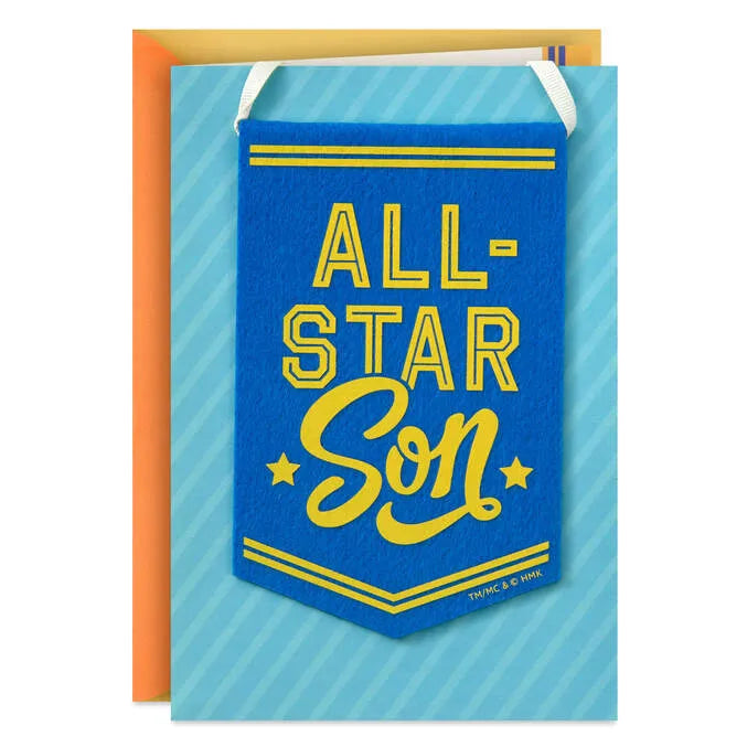 You're All In and All Heart Birthday Card for Son With Removable Banner