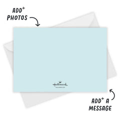 Classic Blue Banner Baby Boy Flat Birth Announcement