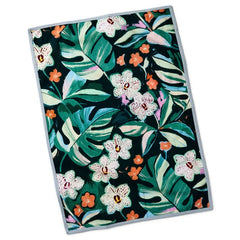 Lacey Chabert Collection Green Floral and Blue Chambray Tea Towels, Set of 2