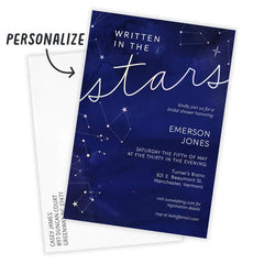 Written in the Stars Flat Wedding Shower Invitation