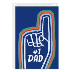 #1 Dad Foam Finger Custom Father's Day Card