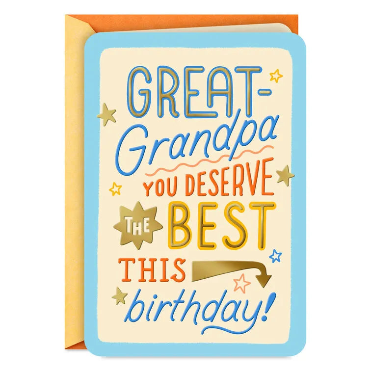 You Deserve the Best Birthday Card for Great-Grandpa