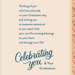 Wishing You an Awesome Adventure Religious Graduation Card for Grandson