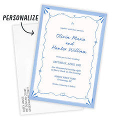 Elegant Doodle Flat Wedding Invitation