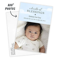 Bundle of Blessings Blue Sky Birth Announcement