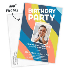 Blue Waves Birthday Invitation