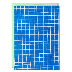 Blue Windowpane Blank Note Cards, Pack of 5
