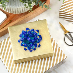 4.6" Turquoise Mini Dots on Blue Gift Bow