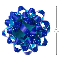 4.6" Turquoise Mini Dots on Blue Gift Bow