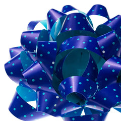 4.6" Turquoise Mini Dots on Blue Gift Bow